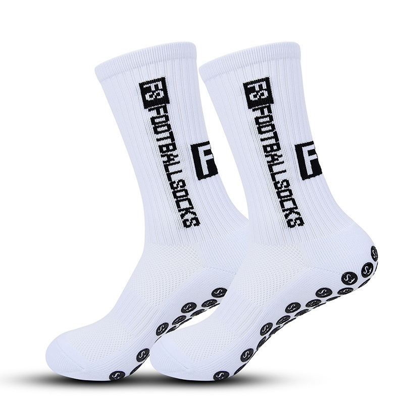 Football socks with anti slip glue and professional training terry thickened socks