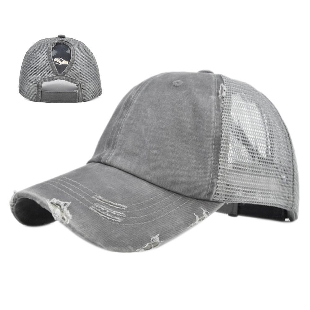 Summer Outdoor Hat Female Ponytail Baseball Mesh Capes Cotton Rear Opening Sunshade Sun Hat Without Cc Standard Capes