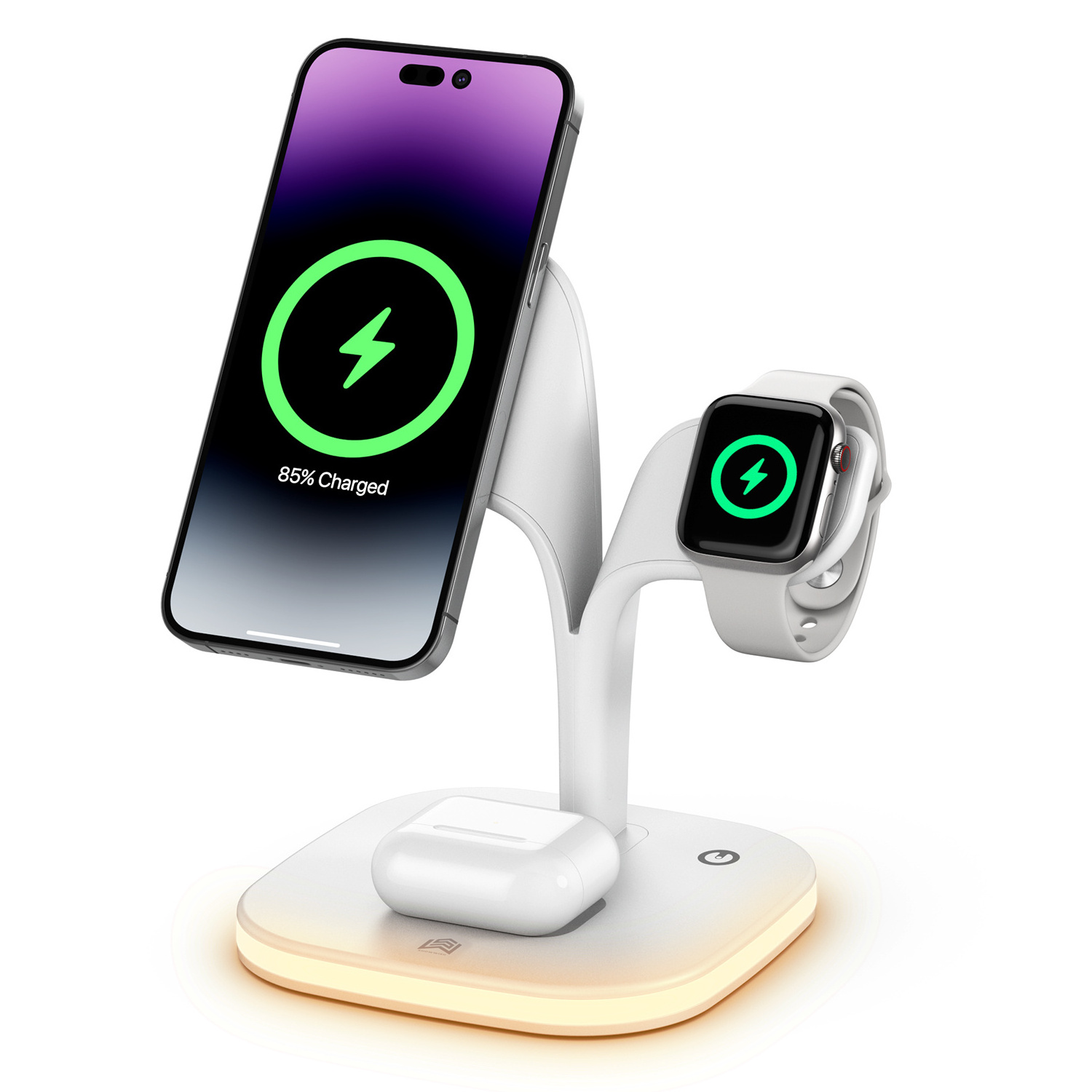 3 in 1 portable wireless charger 2 in 1 wireless charger fast charging phone holder rohs wireless charger with led lamp UD22