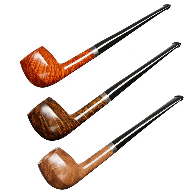 MUXIANG Octa Straight Wood Tobacco Pipe Men's Classical Smoking Pipe