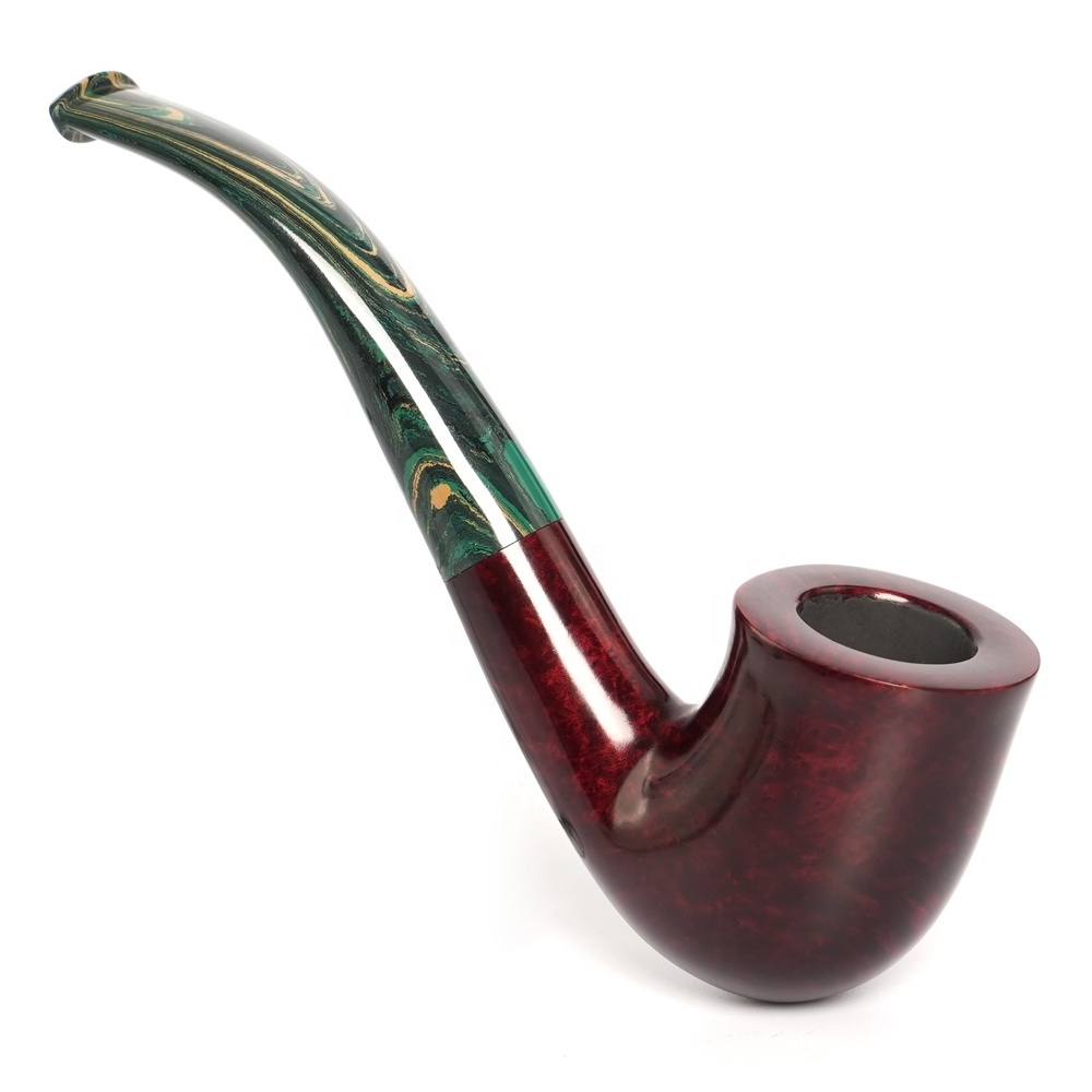 MUXIANG Colorful Smoking Mouthpiece Handmade Wood Tobacco Smoking Pipes With Cumberland Stem