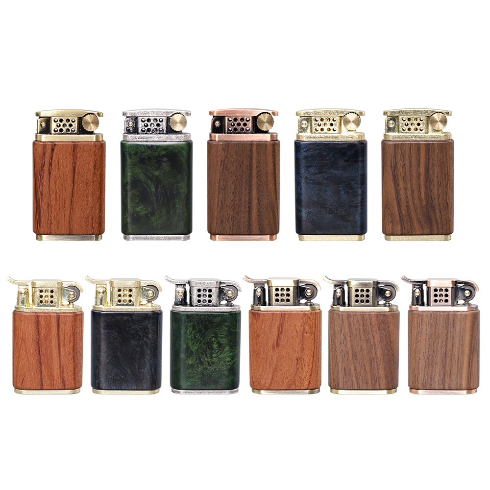 Personalized Creative Wooden Cover Protect Case Set  for Cigar Kerosene Lighter  Factory Custom