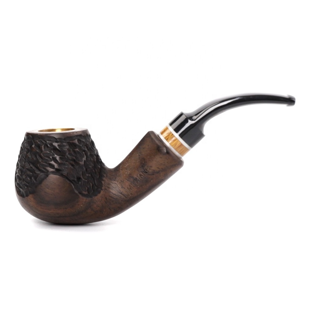 MUXIANG Three In One Usage Ebony Wooden Smoking Pipe with Copper bowl for tobacco and Cigarette