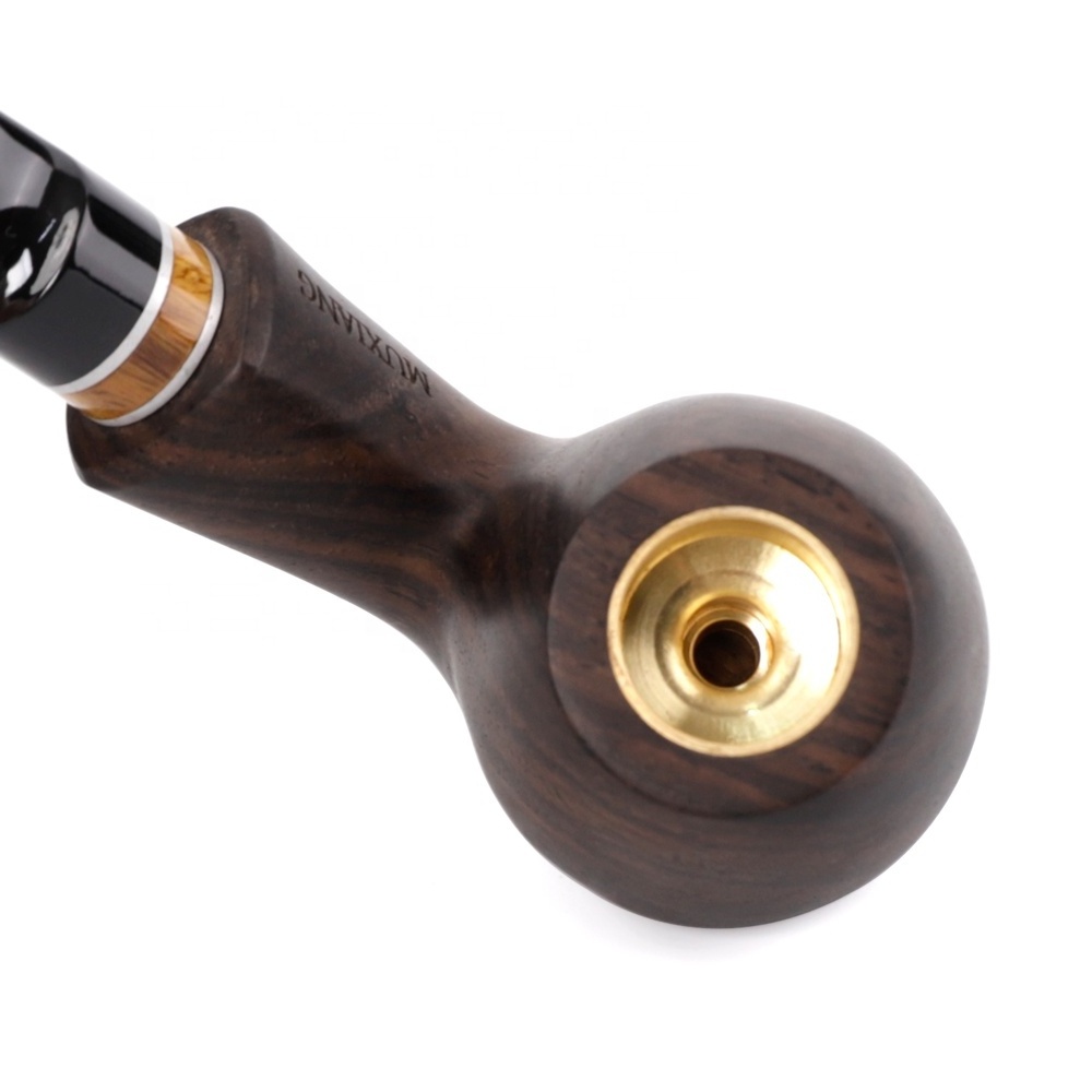 MUXIANG Three In One Usage Ebony Wooden Smoking Pipe with Copper bowl for tobacco and Cigarette