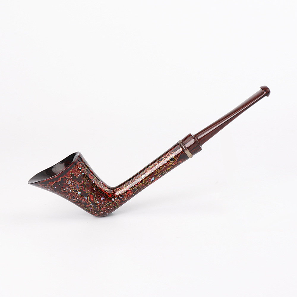 MUXIANG new arrival high-end handmade luxurious colorful gift wooden smoking pipe with cumberland mouthpiece