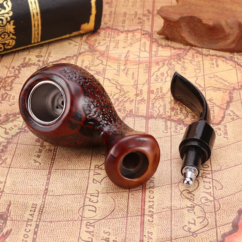 Creative New Bent Smoking Mouthpiece Resin Tobacco Smoking Pipe Detachable With Aluminium Bowl