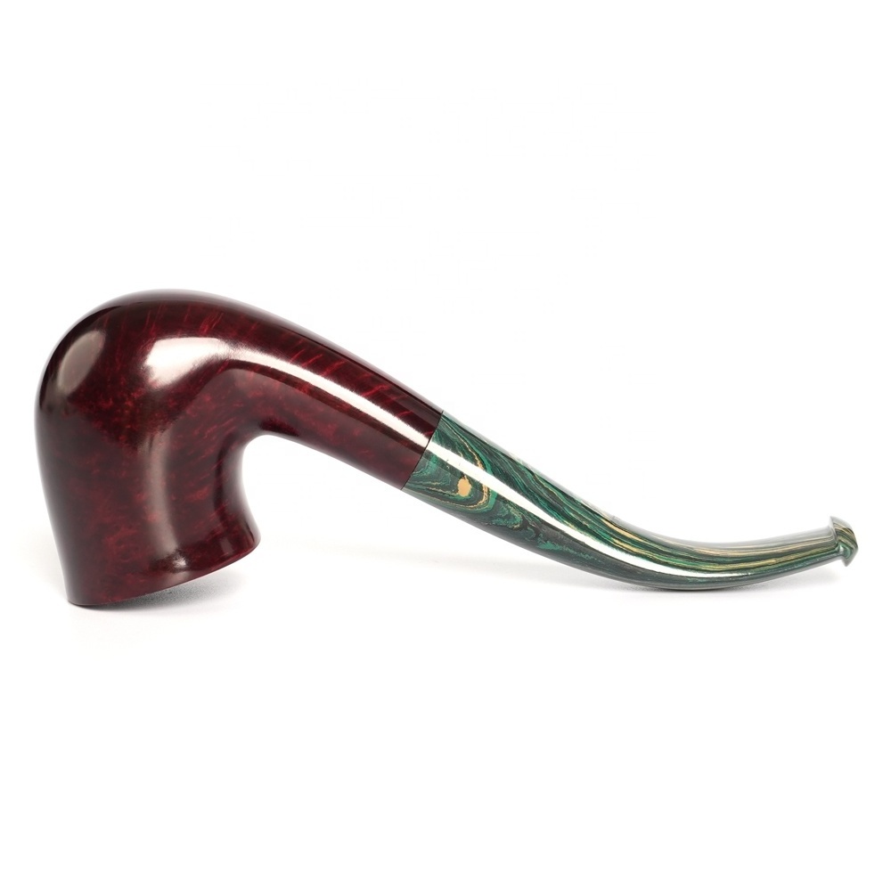 MUXIANG Colorful Smoking Mouthpiece Handmade Wood Tobacco Smoking Pipes With Cumberland Stem