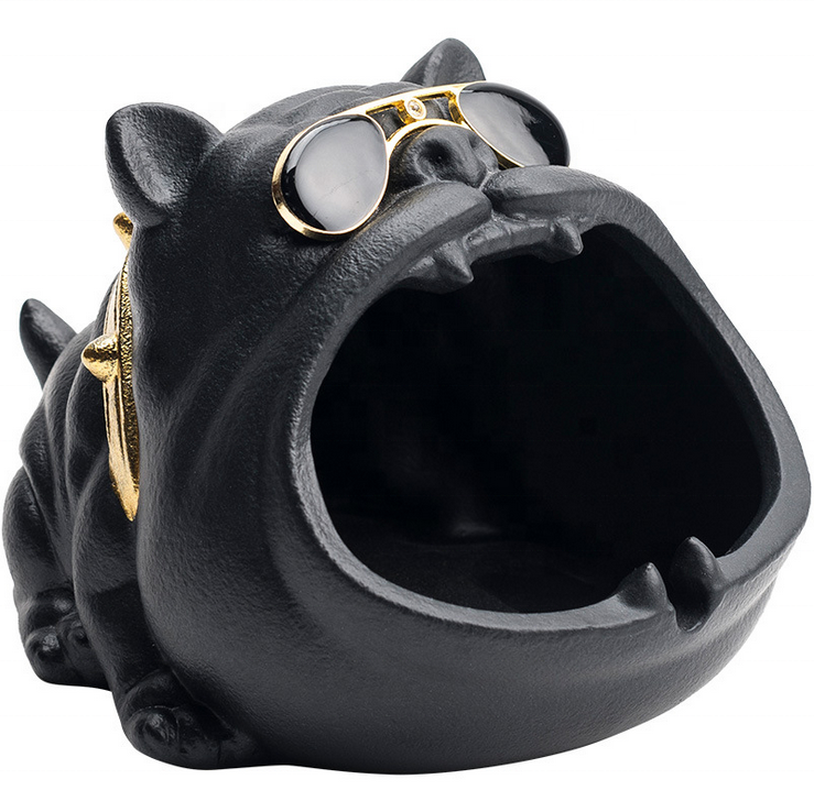 Animal Design Ceramic Ashtray Smoking Holder Bully Dog Cigar Ashtray For Home KTV Bar