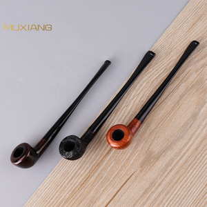 MUXIANG Mini Churchwarden Tobacco Pipe Straight Stem Without Smoking Filter