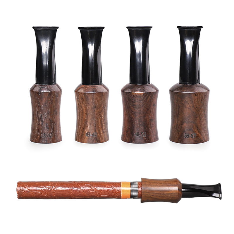 Multiple size portable ebony wooden cigar mouthpiece washable reusable cigar holder