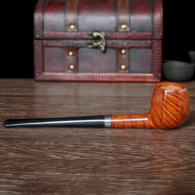 MUXIANG Octa Straight Wood Tobacco Pipe Men's Classical Smoking Pipe