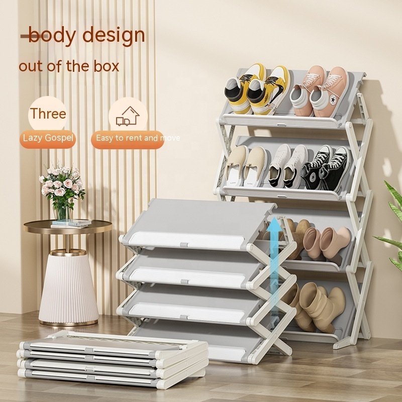 Multi-layers storage shoe box Furniture Holder Retractable Clothes Sneakers Shelf Stand Folding X-shape Shoes Storage Racks