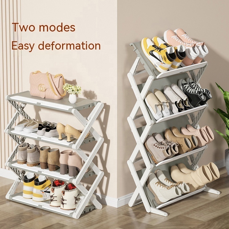 Multi-layers storage shoe box Furniture Holder Retractable Clothes Sneakers Shelf Stand Folding X-shape Shoes Storage Racks