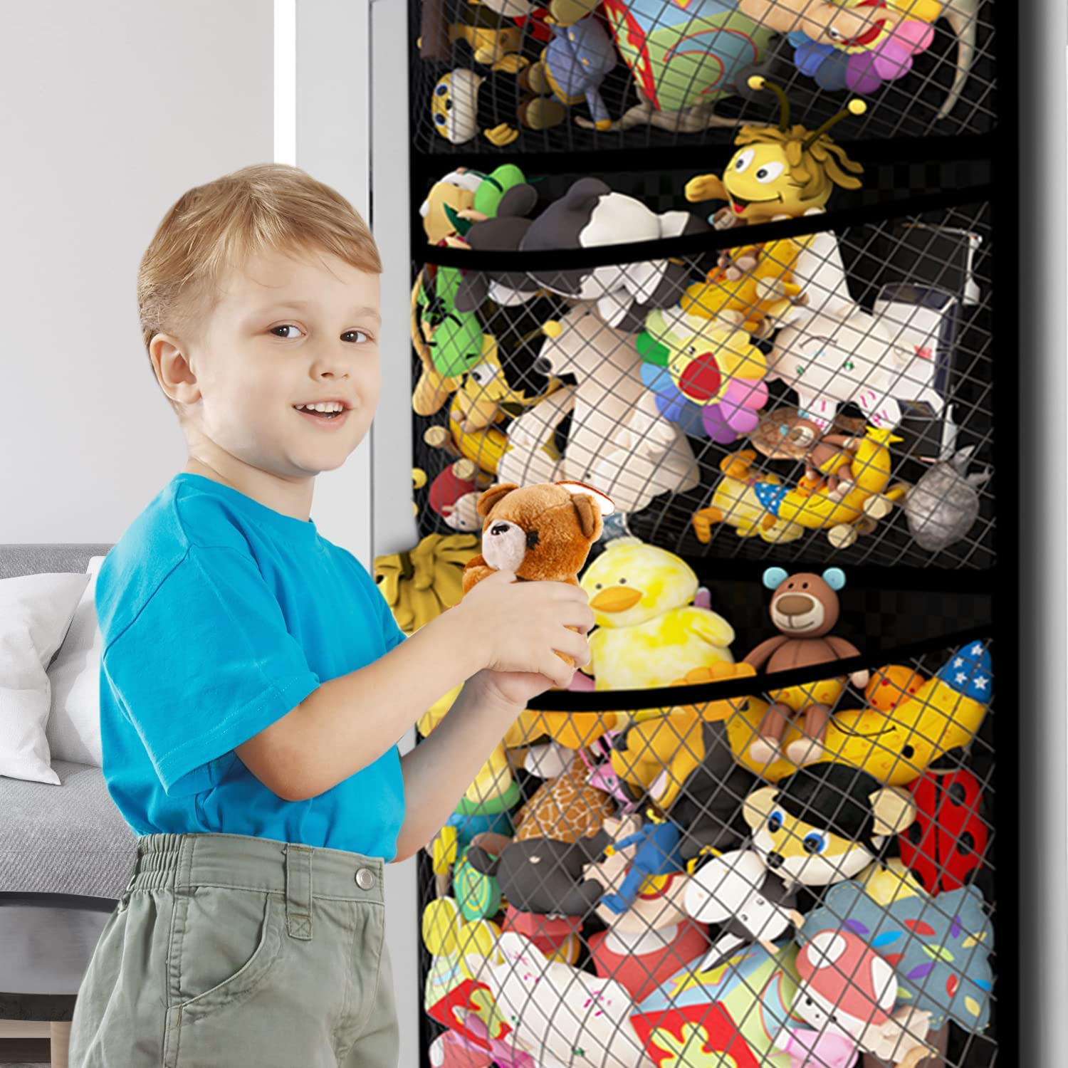 YA SHINE Durable Toy Plush Storage bedroom Stuffed toys over the door organizer