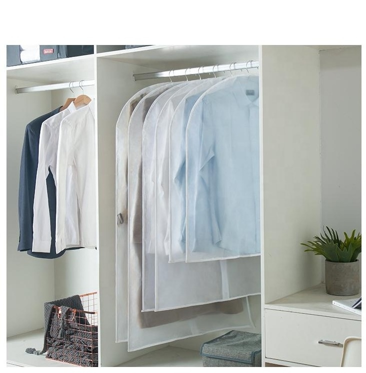 PEVA Wardrobe Garment Organizer Closet Dress Shirt Suit Clothing Protector Cover Transparent Hanging Clothes Storage Bags