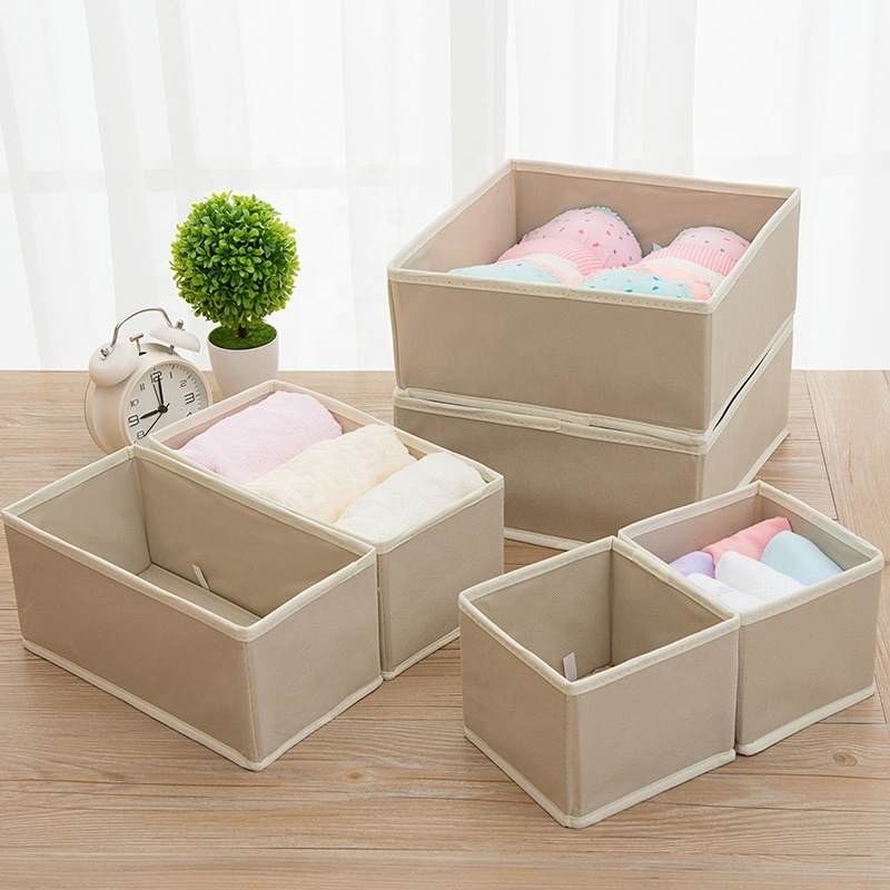 6 pack Foldable wardrobe clothes organizer Cabinet Closet Tshirt Jeans box organizer Bins Containers Socks Underwear Storage Box