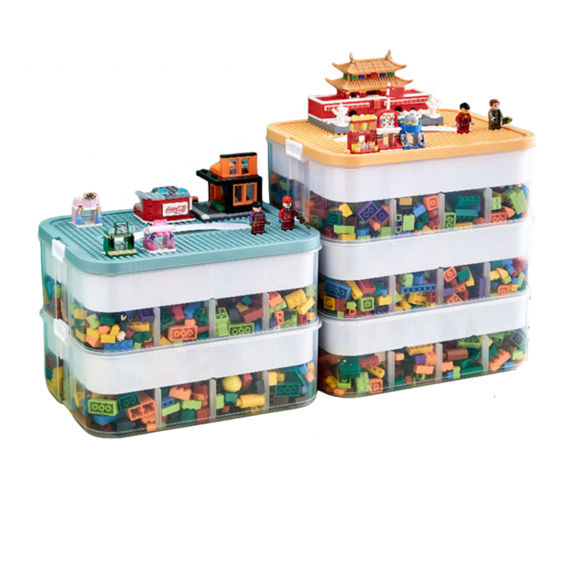 Large toy parts organizer home organiser Foldable lego building blocks boxes with handle Stackable kids toys storage containers