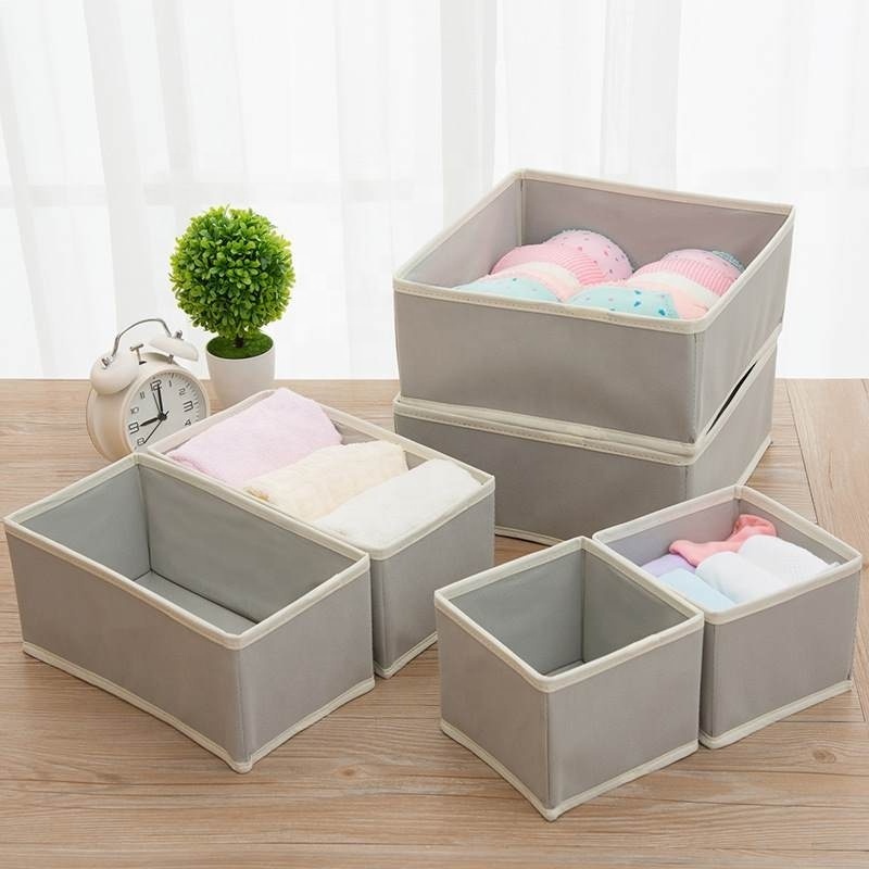 6 pack Foldable wardrobe clothes organizer Cabinet Closet Tshirt Jeans box organizer Bins Containers Socks Underwear Storage Box