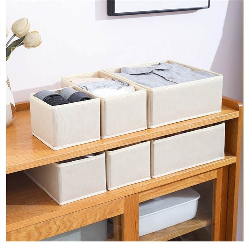 6 pack Foldable wardrobe clothes organizer Cabinet Closet Tshirt Jeans box organizer Bins Containers Socks Underwear Storage Box