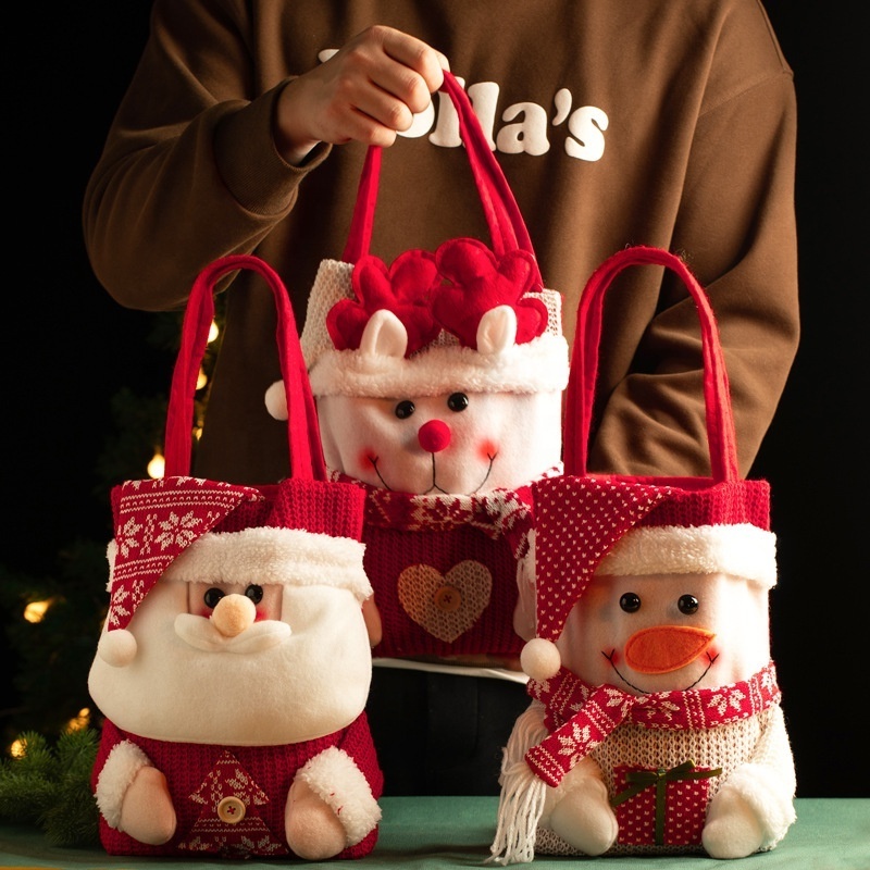 YA SHINE knitted 3D cute small things sundries storage tote bags Christmas ornaments storage bags candy gift  bag with handles