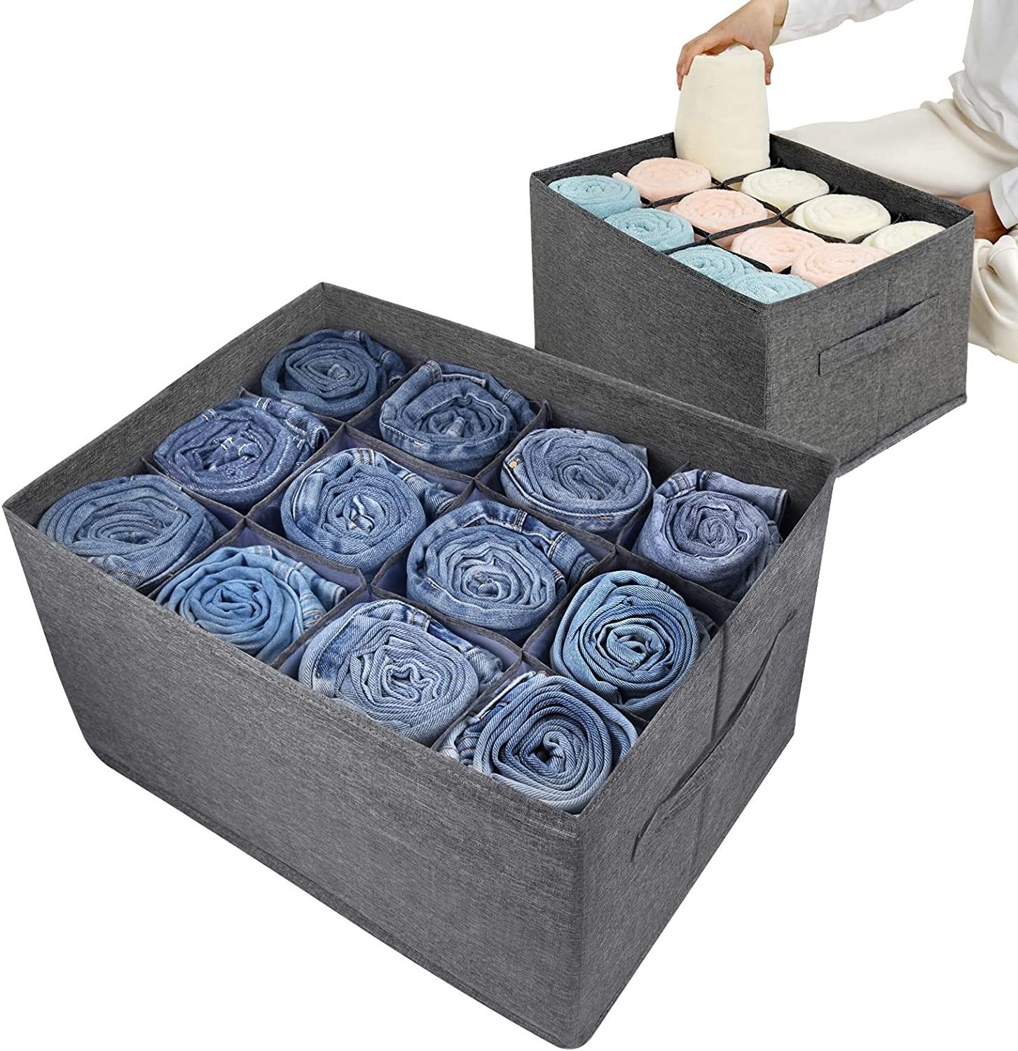 2023 Hot sell New Closet storage box Wardrobe Clothes Organizer Dresser Drawer Organizers for Clothing Pants Jeans Organizer