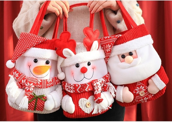 YA SHINE knitted 3D cute small things sundries storage tote bags Christmas ornaments storage bags candy gift  bag with handles