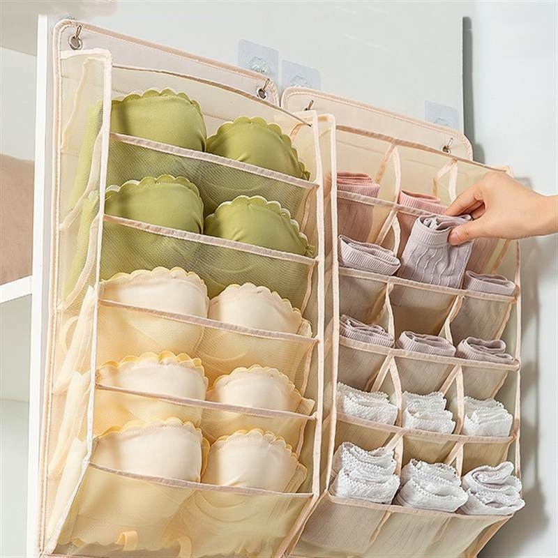 Large collapsible storage box for home Durable socks wardrobe closet organizer Organizer wall hanging underwear storage bags