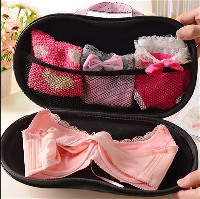 EVA Wardrobe Organizer Outside Storage Box Portable Outdoor Bra Women Brief Pouch Travel Suitcase Case Underwear Storage Bags