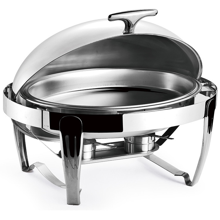 Stainless steel hotel restaurant  Oval Chafer with sheep-foot legs and flip cover chafing dish