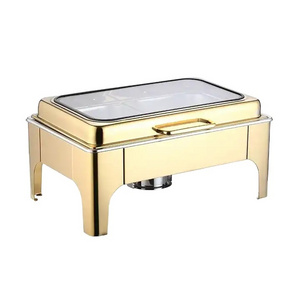 10L equipment chaffing dishes buffet catering stainless steel luxury gold chafing dish for sale   High Grade Commercial Pot