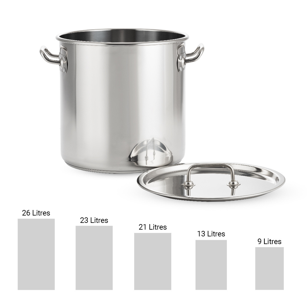 High Body 30 - 98 Liter Commercial Cooking Pot Big Size Soup And Stock Casseorle Stainless Steel Pot