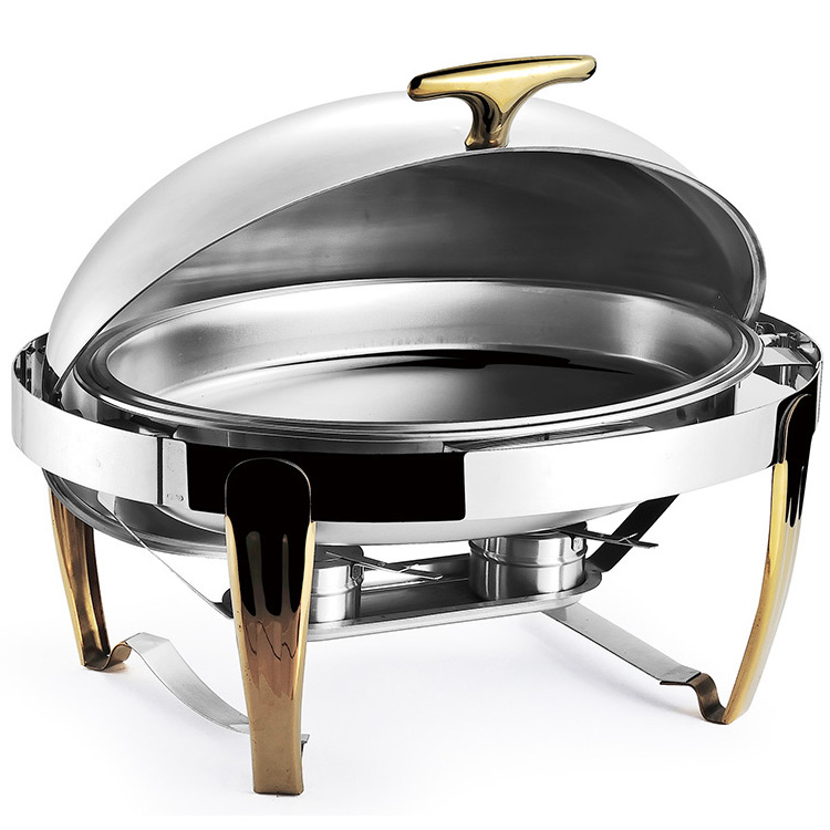 Stainless steel hotel restaurant  Oval Chafer with sheep-foot legs and flip cover chafing dish