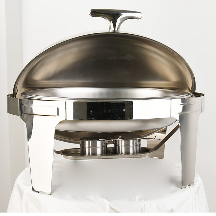 Stainless steel hotel restaurant  Oval Chafer with sheep-foot legs and flip cover chafing dish