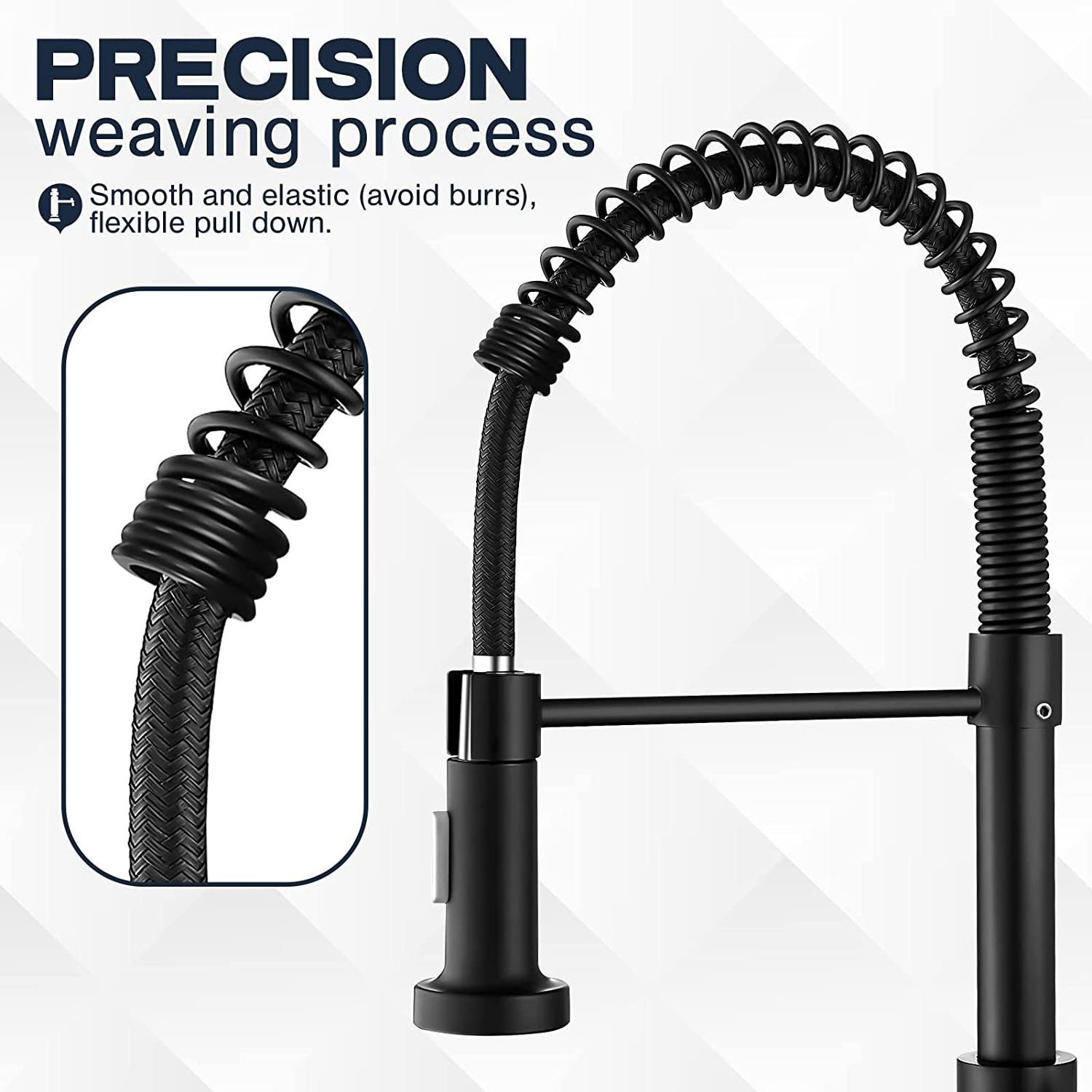 Modern Matte black  Kitchen Taps Pull Out Pull Down Kitchen Mixer Sink Chrome 3 holes Stainless steel Kitchen Faucets