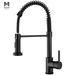 Modern Matte black  Kitchen Taps Pull Out Pull Down Kitchen Mixer Sink Chrome 3 holes Stainless steel Kitchen Faucets