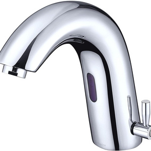 Chrome Touchless Bathroom Sink Faucet, Hot &Cold Water Hands Free Automatic Sensor Faucet with Hole Cover Plate