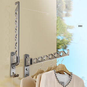 Wall Mountable Hidden Type Space aluminium of material Clothes Hanger Drying Rack Stand