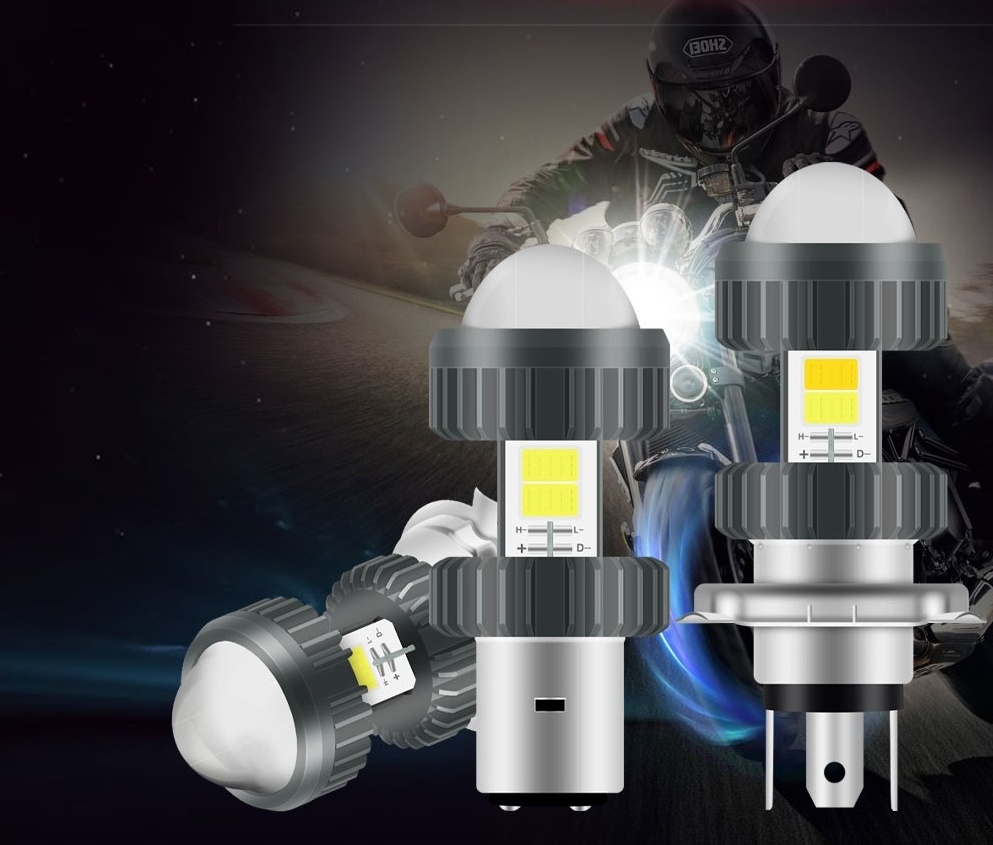 12-80v motorcycles headlight H4 LED bulb high brightness motor led lights for motorcycle ba20d motor light White+Yellow