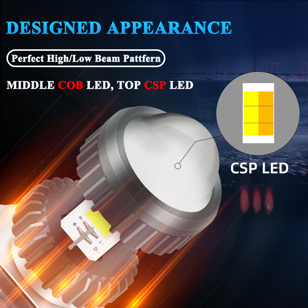 12-80v motorcycles headlight H4 LED bulb high brightness motor led lights for motorcycle ba20d motor light White+Yellow