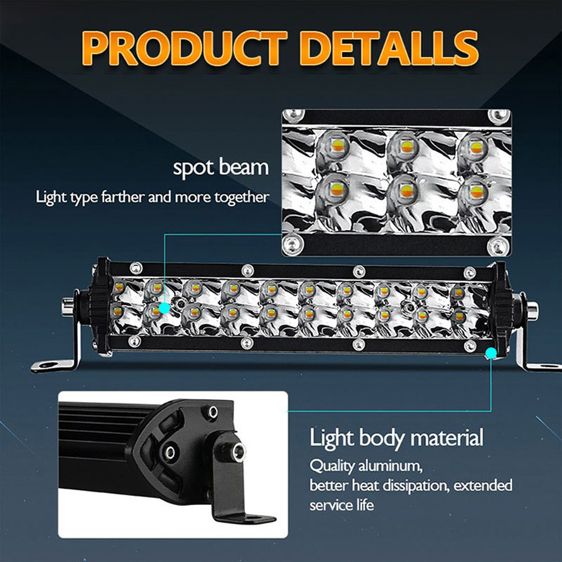 300W Car Work Light LED Bar 20LED 100LED Worklight Bar Offroad SUV ATV Tractor Boat Truck Excavator 12-24V led Spot Flood Combo