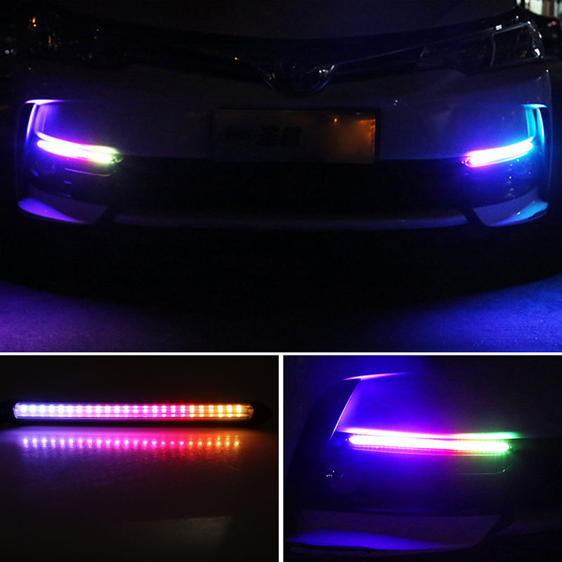 auto lighting system Turn Signal Daytime Running Lights DRL LED bar  Waterproof Headlight Strip light bar for car