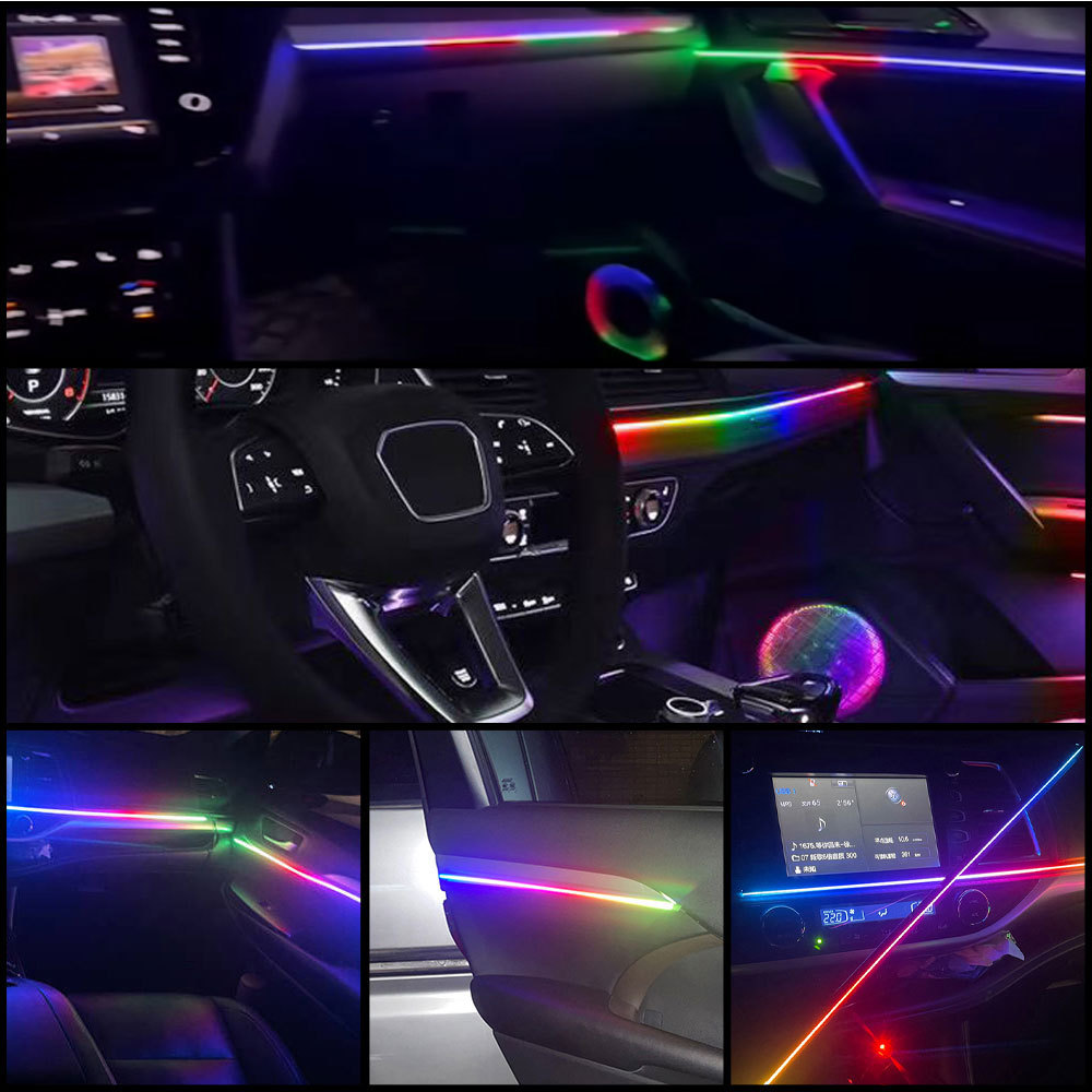 22 in 1 Symphony Ambient Light Car Interior Led Acrylic Guide Fiber Optic Strips Flow Chasing Symphony Ambient Light