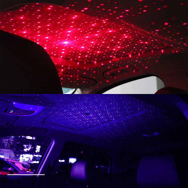 Romantic LED Car Roof Star Night Light Projector Atmosphere Galaxy Lamp USB ambient lights for Cars Interior Decor Light