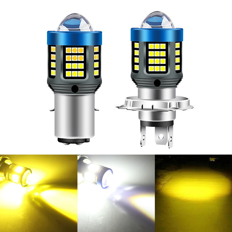 High Quality Motorcycle H4 BA20D P15D 12V aluminum Scooter Motorbike HIGH LOW Beam LED Motorcycle Headlight Bulb