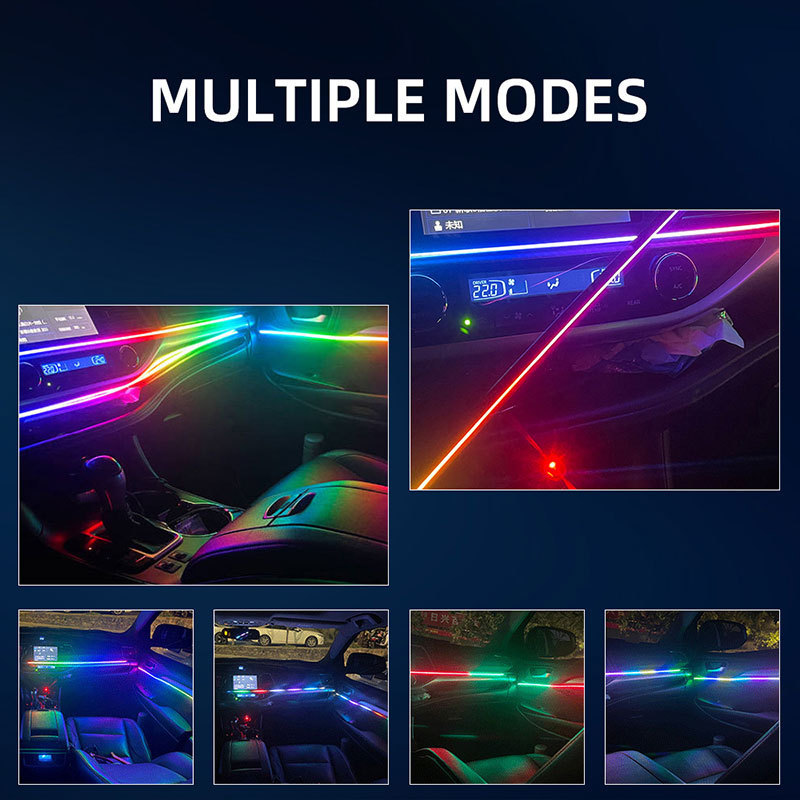 22 in 1 Symphony Ambient Light Car Interior Led Acrylic Guide Fiber Optic Strips Flow Chasing Symphony Ambient Light