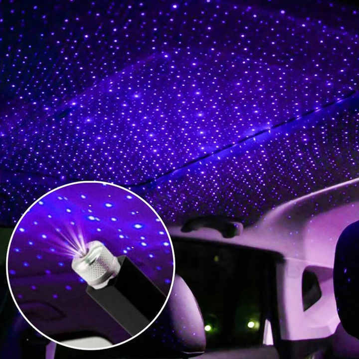 Romantic LED Car Roof Star Night Light Projector Atmosphere Galaxy Lamp USB ambient lights for Cars Interior Decor Light