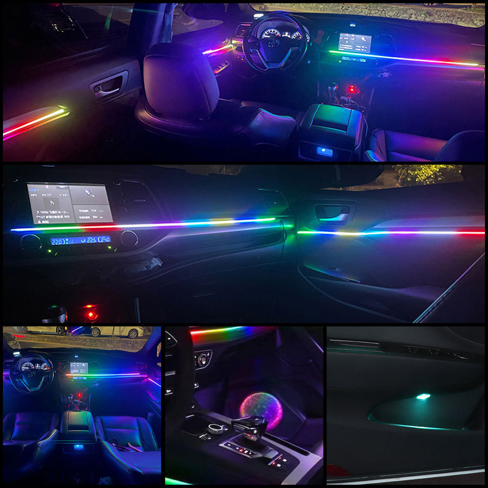 22 in 1 Symphony Ambient Light Car Interior Led Acrylic Guide Fiber Optic Strips Flow Chasing Symphony Ambient Light