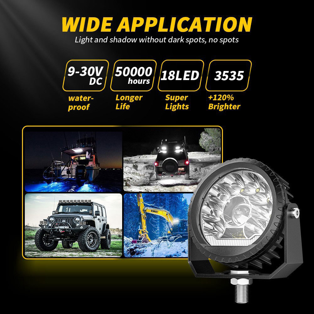 New Arrival 32W Round Working Light 4 inch 5 inch LED Spotlight Laser Driving Head Light For Car Truck Jeep Wrangler Off road