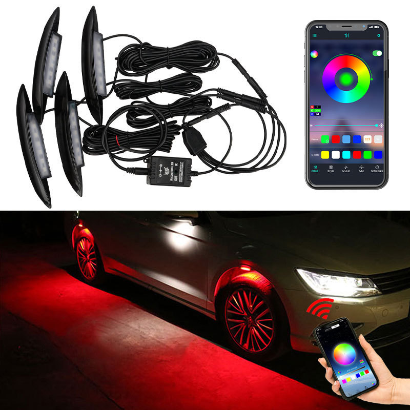 Car wheel ambient light for car RGB Color Wheel Rim Lights remote control Wheel Lights Kits Car Accessories app remote control