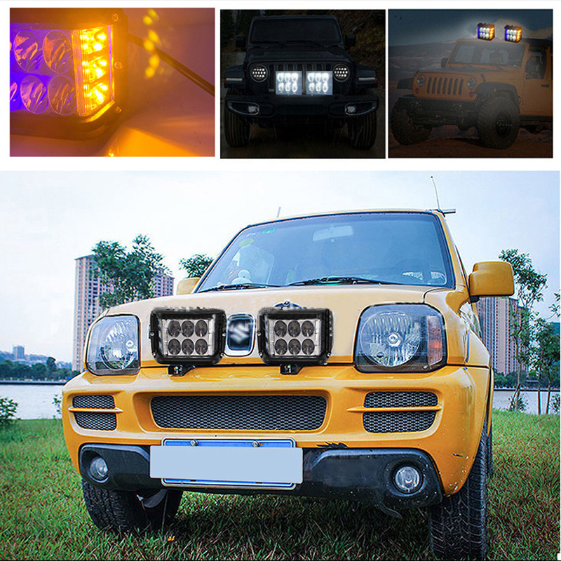 Mini 3 inch led work light Amber Car Strobe Light For Truck Tractor ATV SUV Wrangler Off road Jeep 12v 24v working light